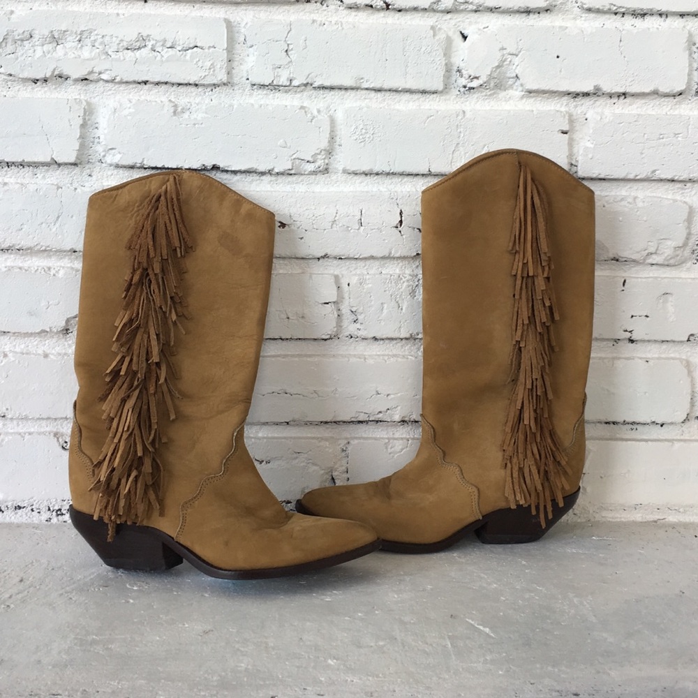 Zodiac Boho Fringe Suede Cowgirl Boots